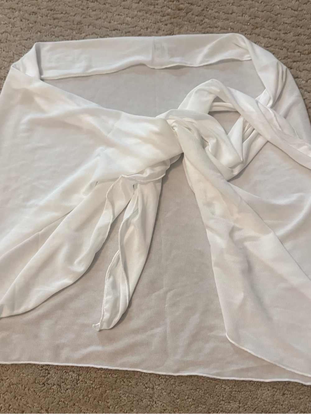White Sheer Tie-Front Top